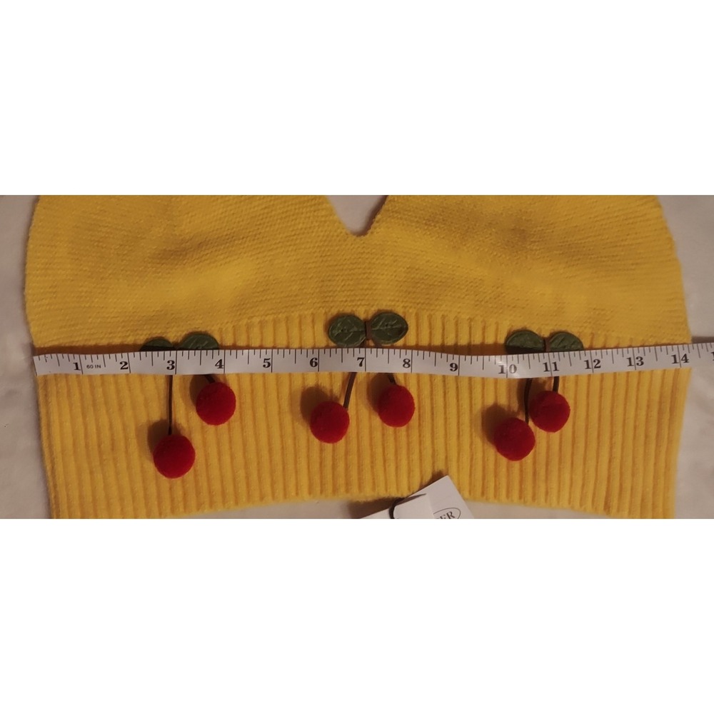 Cider Womens Yellow Stretch Knit Ribbed Cropped Cherry Tank Top Size Large NWT - Picture 9 of 10
